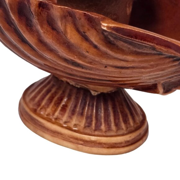 Vintage Wood Tone Swan Hard Plastic Votive Candle Holder 6x3 Made in Italy - Picture 5 of 11